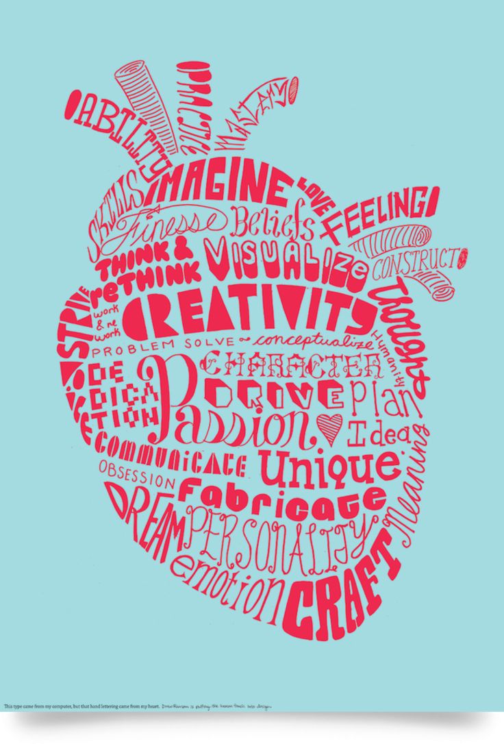 an apple made up of words on a blue background
