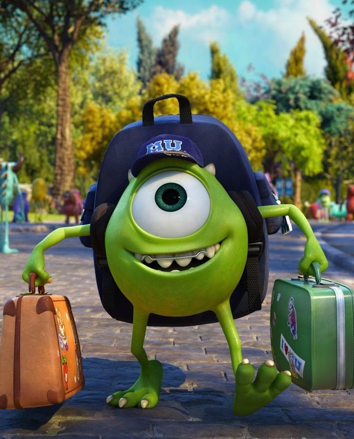 the character from monsters is carrying his luggage