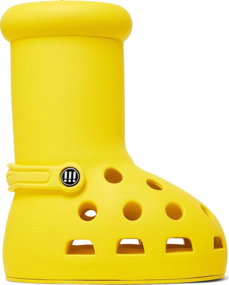 Buy Crocs x MSCHF Big Red Boot 'Yellow' - MSCHF010 Y | GOAT Big Yellow Crocs, Mschf X Crocs, Goofy Ahh Shoes, Weird Crocs, Big Sneakers, Yellow Footwear, Big Red Boots, Designer Crocs, Weird Shoes