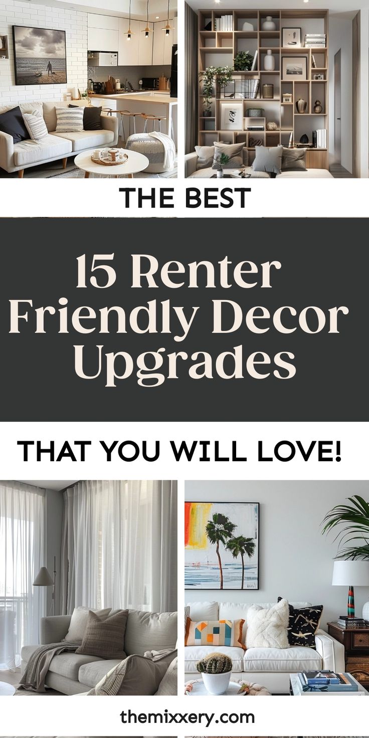 The best renter friendly decor upgrades displayed in stylish living rooms. Bedroom Accent Wall Renter Friendly, Rent Friendly Decorating, Apartment Tricks, Decorating A Rental Home, Rental Friendly Upgrades, Rental Decorating Temporary, Rental Home Decorating, Renter Friendly Upgrades, Removable Wallpaper For Renters