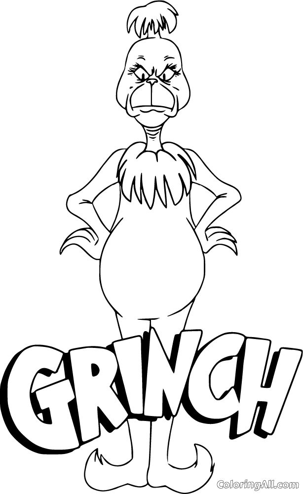 a cartoon character standing in front of the word grunch