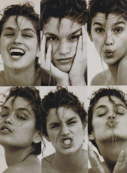 six different pictures of women making faces with their mouths open and hands on their cheeks