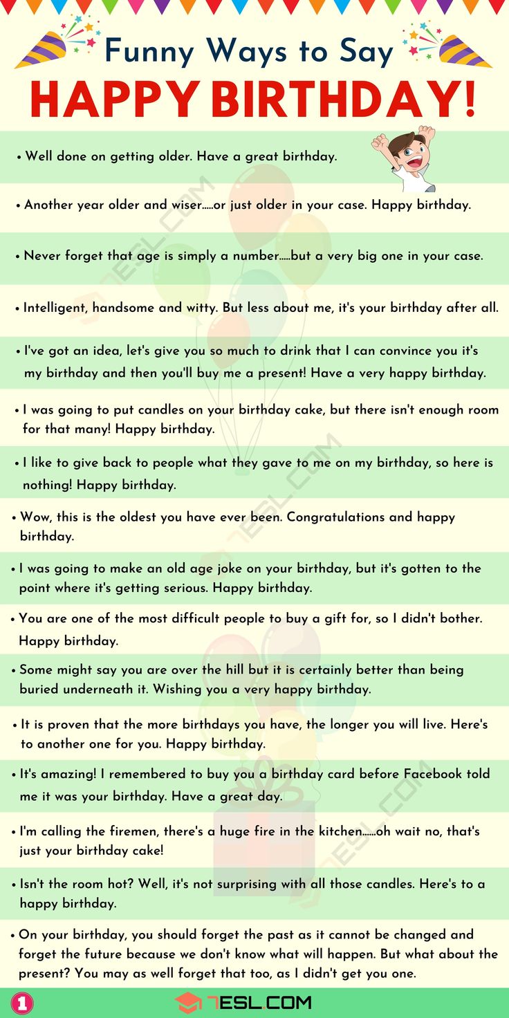 a birthday card with the words funny ways to say happy birthday