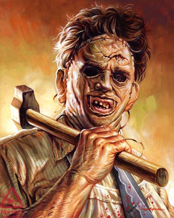 a painting of a zombie holding a baseball bat