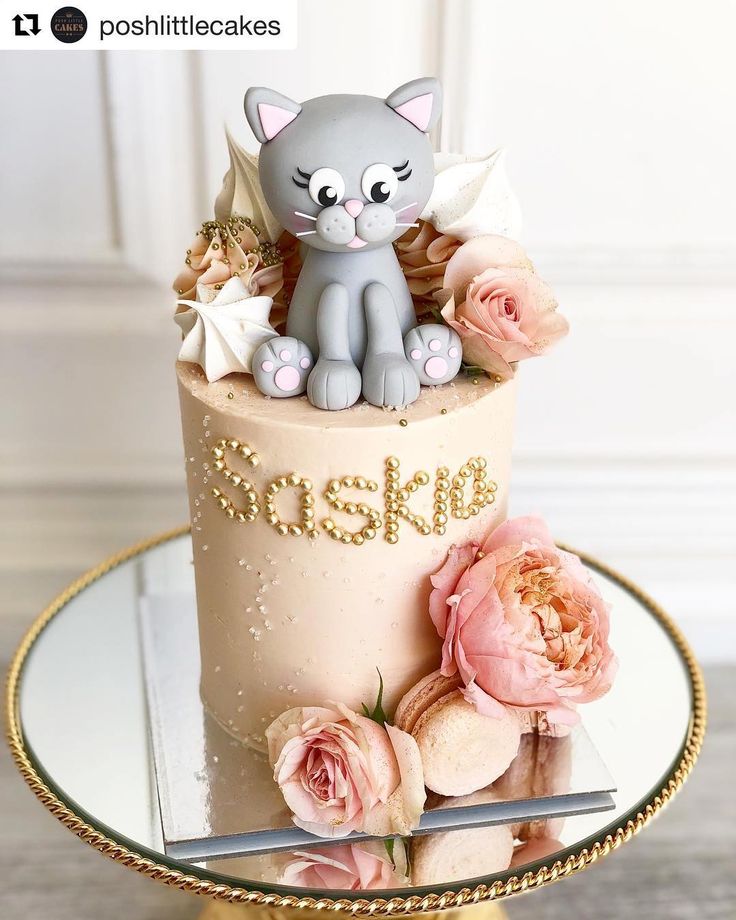 In love with this pretty and dreamy cake made by the wonderful @poshlittlecakes featuring my cat fondant topper 🐱💕 Cat Fondant, Dreamy Cake, Fondant Cat, Kitten Cake, Birthday Cake For Cat, Cakes To Make, Cat Cake Topper, Animal Cake Topper, Animal Cakes