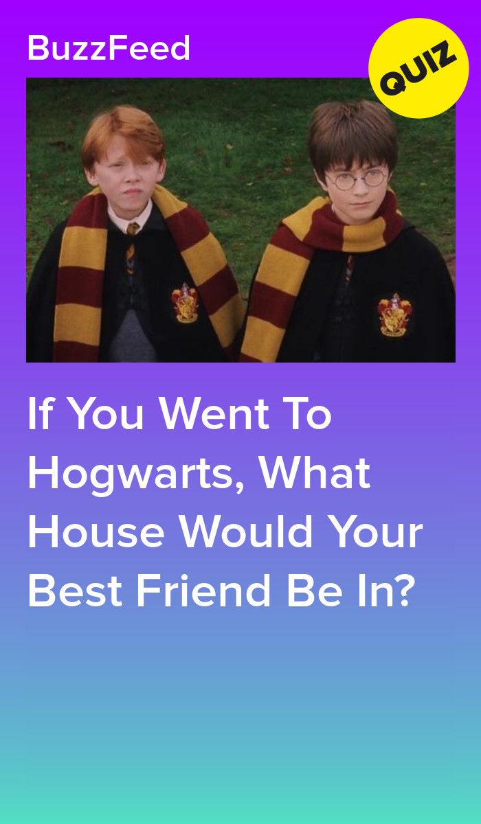 two harry potters with the caption if you went to hogwarts, what house would your best friend be in?