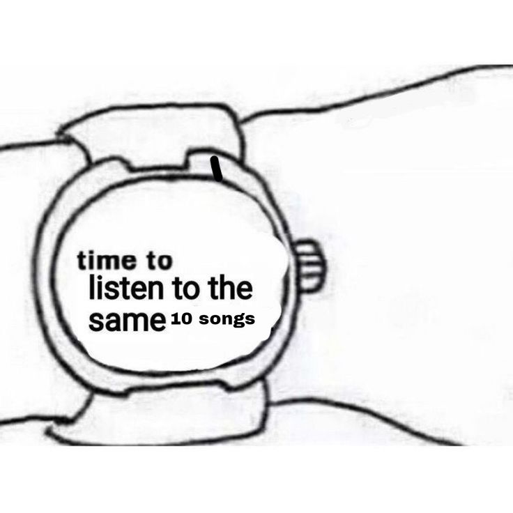 a hand with a watch on it that says time to listen to the same playlist