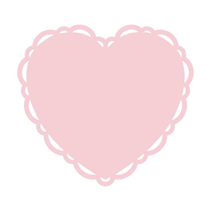 a pink heart shaped object with scalloped edges on a white background in the shape of a doily