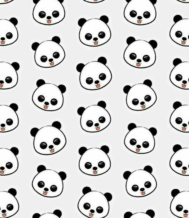 a panda bear pattern on a white background