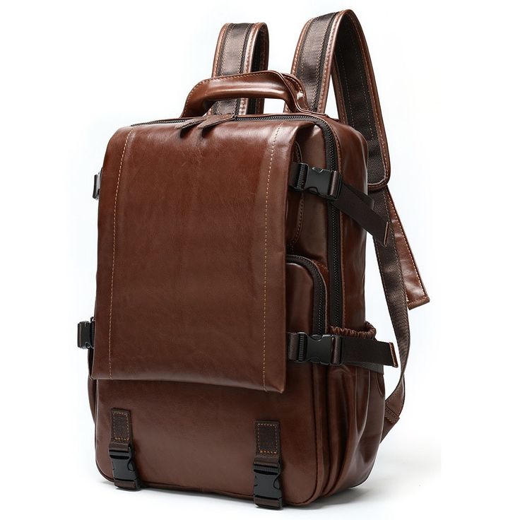 Product Name: Genuine Leather Backpack Material: genuine leather (top layer cowhide) Color: Coffee Function: Breathable and wear-resistant Weight: Approximately 1.27KG Size: 27.5X8.5 x 39 CM (due to different measurement methods, there may be an error of 1-3 cm) Care and upkeep of cowhide 1. Please avoid contact with substances such as oil stains, acidity, and alkalinity that can easily damp, mold, or infest leather. 2. Avoid collision and friction between leather goods and rough and hard objects to avoid surface wear and scratches. 3. If encountering rain, dampness, or mold, a soft dry cloth can be used to wipe off water stains or mold spots, especially the remaining ones that naturally dissipate. After they have dried thoroughly, they can be gently wiped with leather cleaning cream (but Sophisticated Backpack, Authentic Aesthetic, Leather Backpacks School, Leather Travel Backpack, Men's Backpacks, Mens Satchel, Laptop Backpack Women, Retro Backpack, Laptop Shoulder Bag