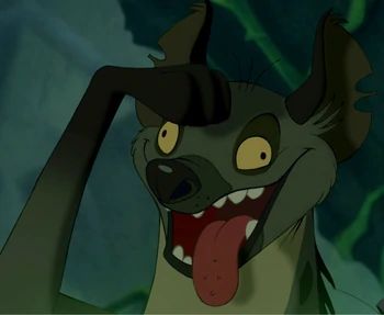 an animated dog with its mouth open and it's tongue hanging out to the side