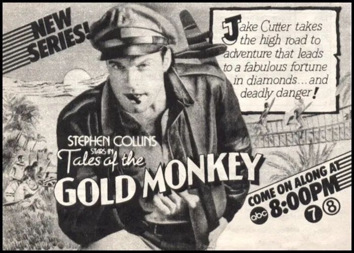 Retro Ramblings - Page 2 of 8 - Our childhood lives here.Retro Ramblings | Our childhood lives here. | Page 2 Tales Of The Golden Monkey, Gold Monkey, Golden Monkey, Stephen Collins, Adventurer's Guild, Pet Monsters, Green Hornet, 80s Tv, Pulp Fiction Art