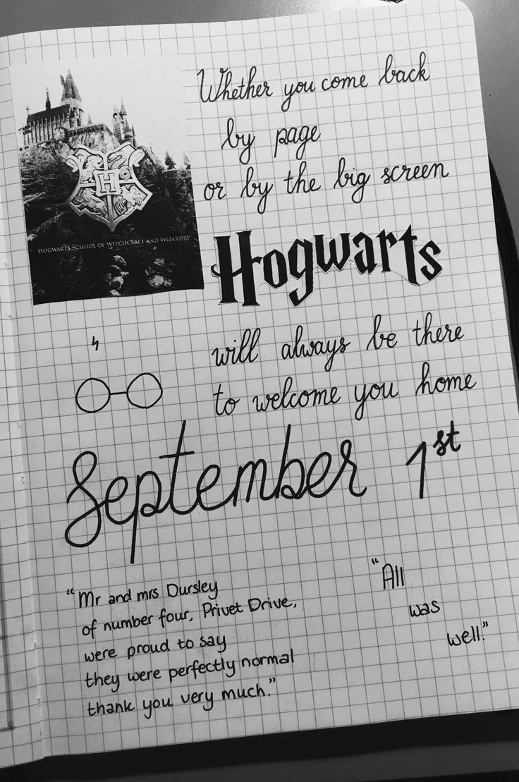 a handwritten harry potter birthday card with the hogwarts quote written on it