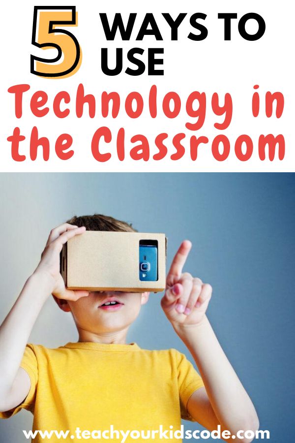 a young boy using a virtual device with the text 5 ways to use technology in the classroom
