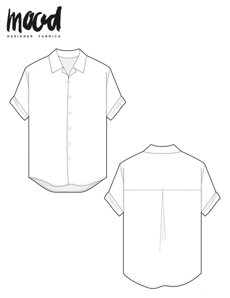the front and back view of a men's short sleeved shirt with an open collar
