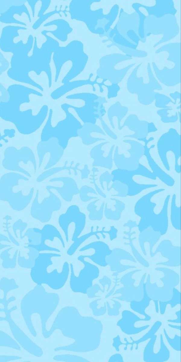a blue and white background with flowers on it