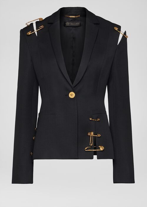 Versace Jacket Women, Versace Safety Pin, Versace Blazer, Versace Jacket, Blazer For Women, Lace Blazer, Versace Home, High Fashion Outfits, Printed Blazer
