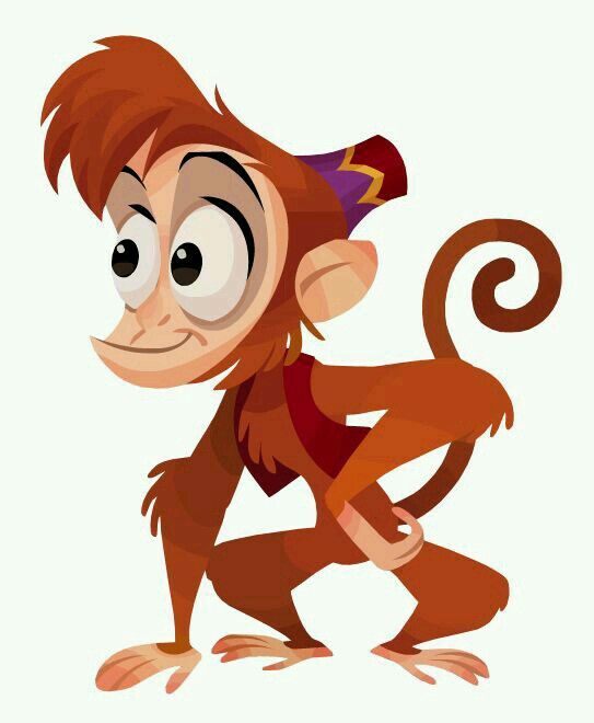 a cartoon monkey with an evil look on its face and legs, holding onto the tail of another monkey's tail