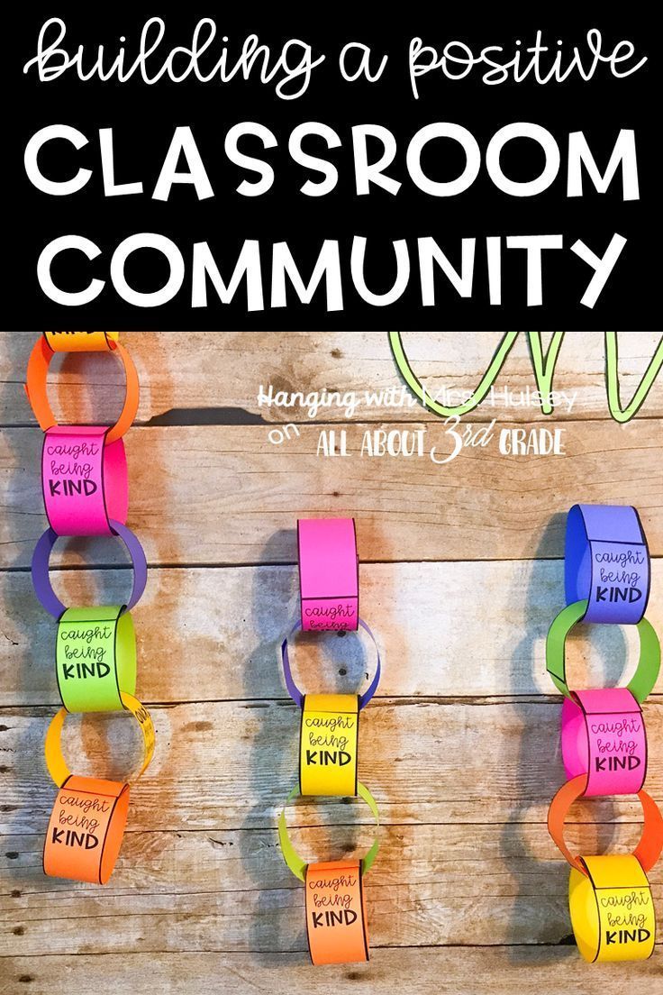 a bulletin board with the words building a positive classroom community on it and colorful ribbons attached to them