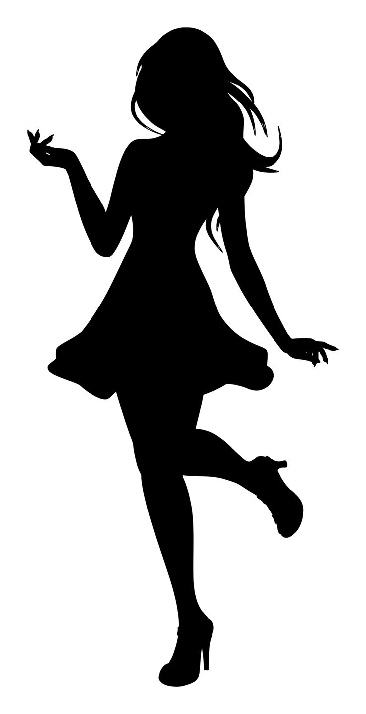 the silhouette of a woman in a short dress is dancing with her hands out to the side