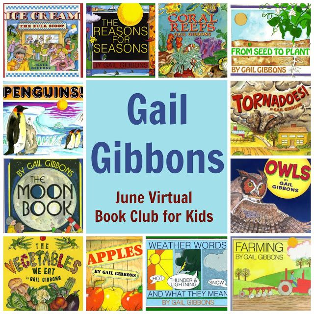 the cover of gail gibbons'june virtual book club for kids is shown