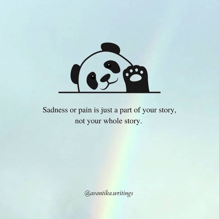 a panda bear sitting on top of a rainbow in the sky with a quote above it