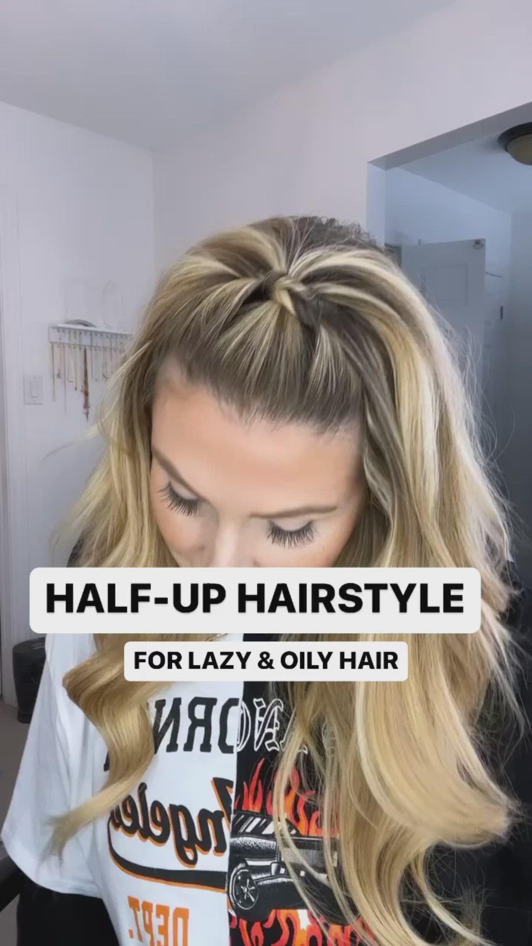 This contains an image of: Half-Up Twisted Hairstyle