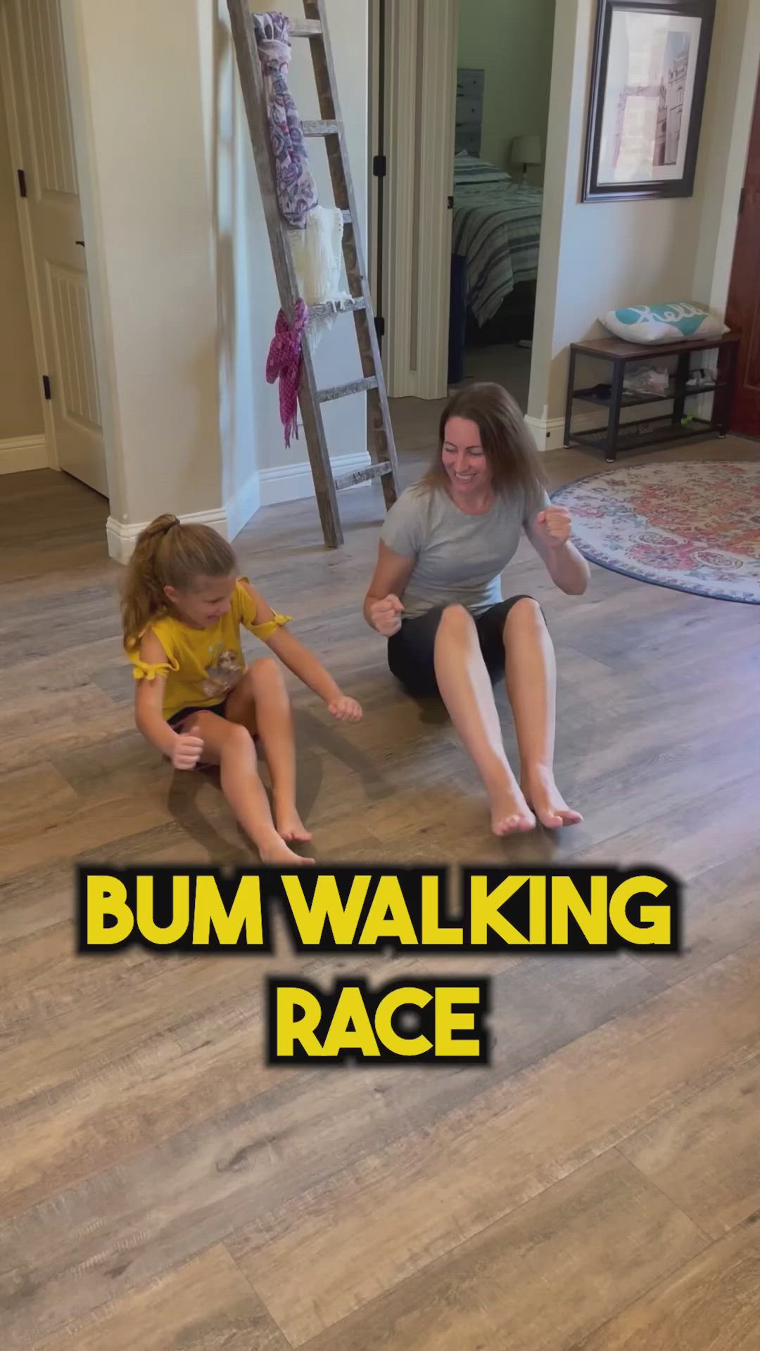 This contains an image of: Bum Walking Race Idea!