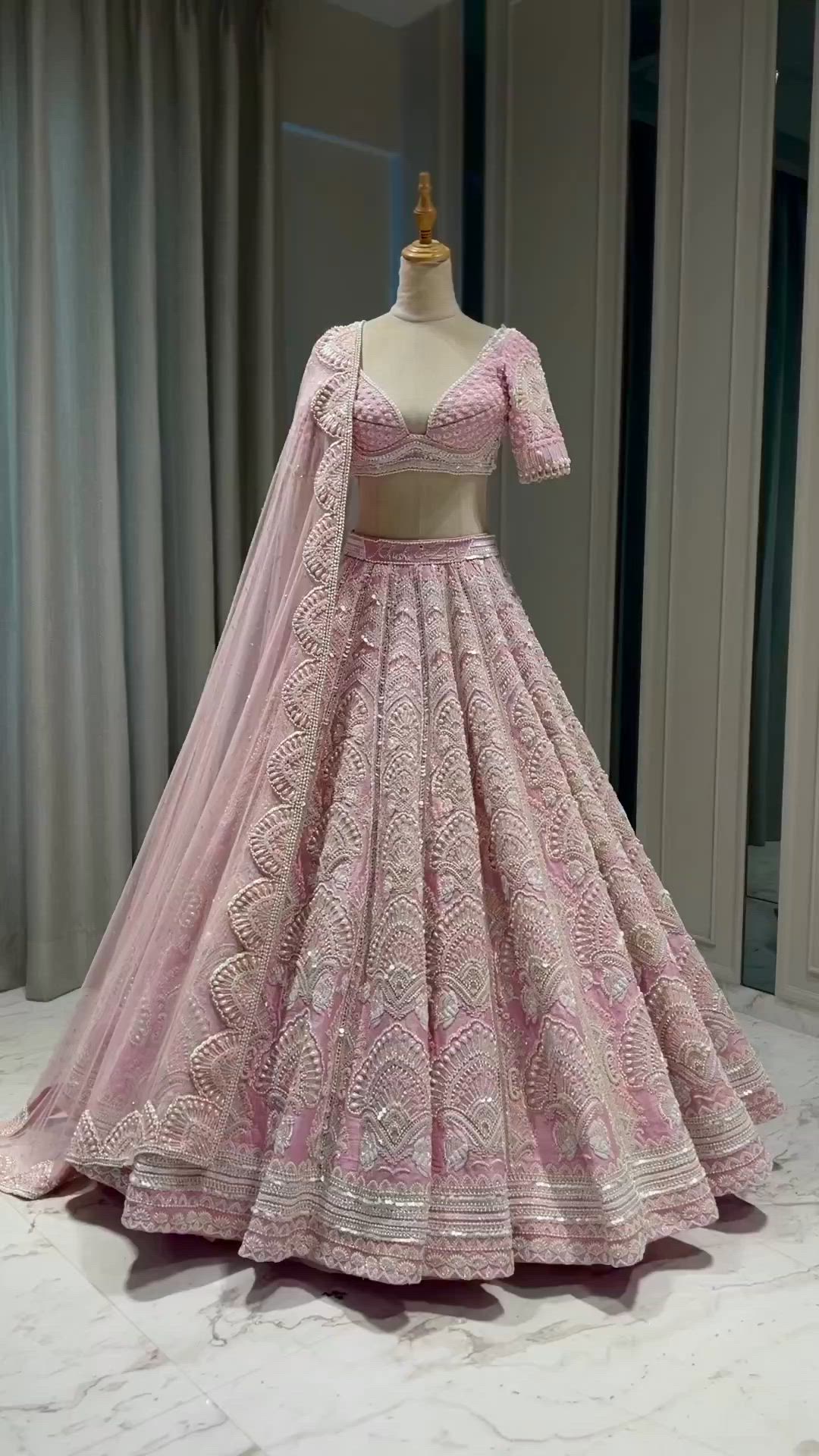 This contains an image of: Gorgeous beautiful bridal lehenga choli