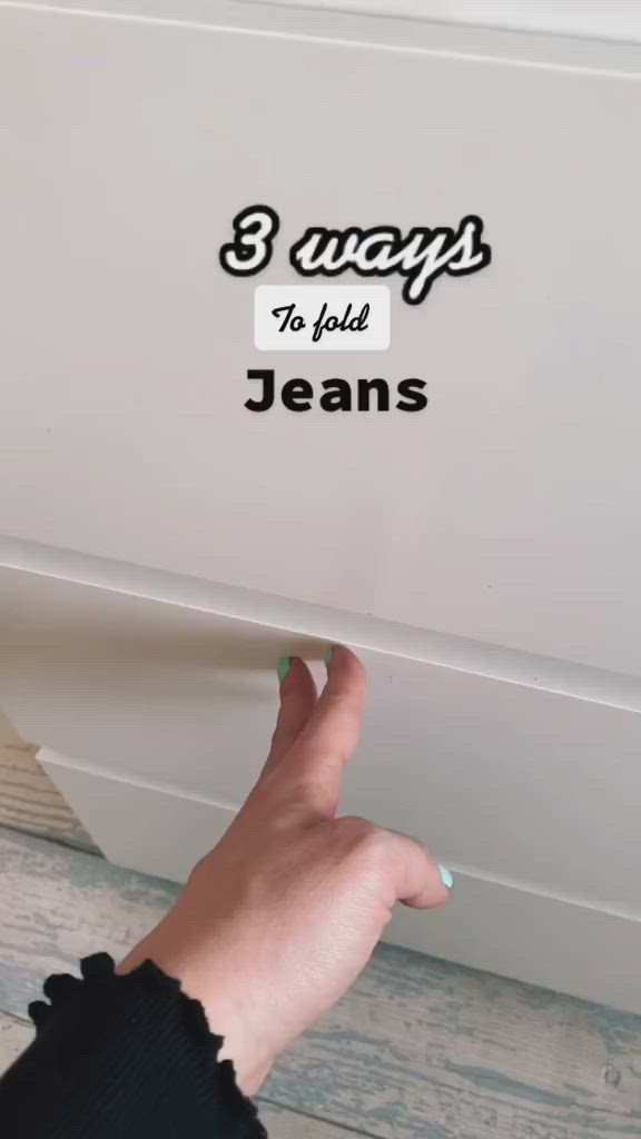 This contains: Demonstration of 3 ways a jean can be folded