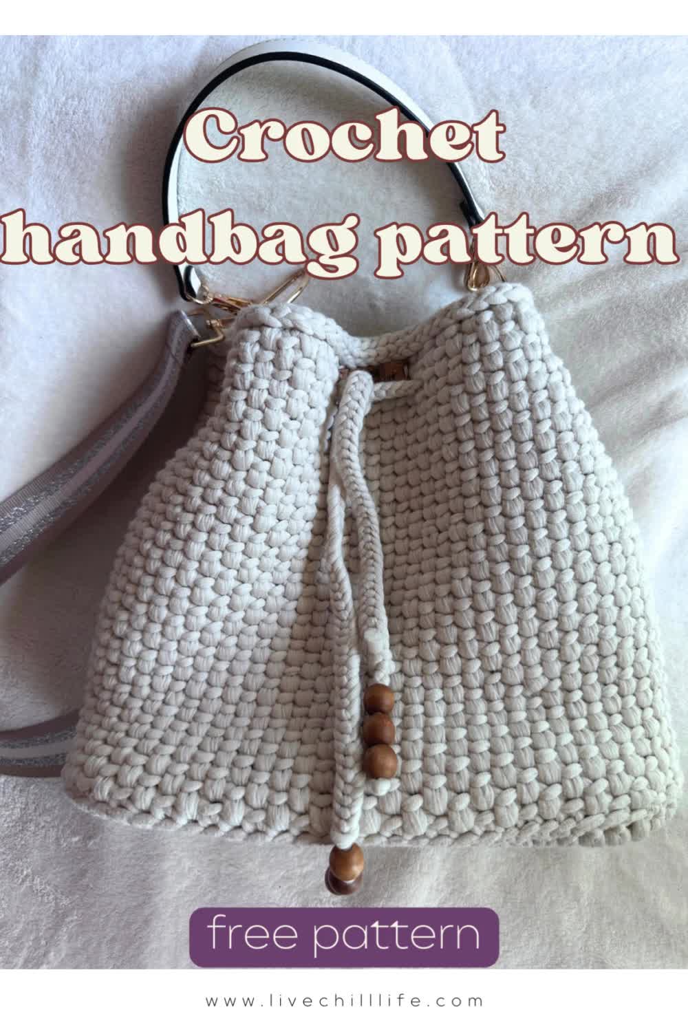This may contain: the crochet handbag pattern is easy to make