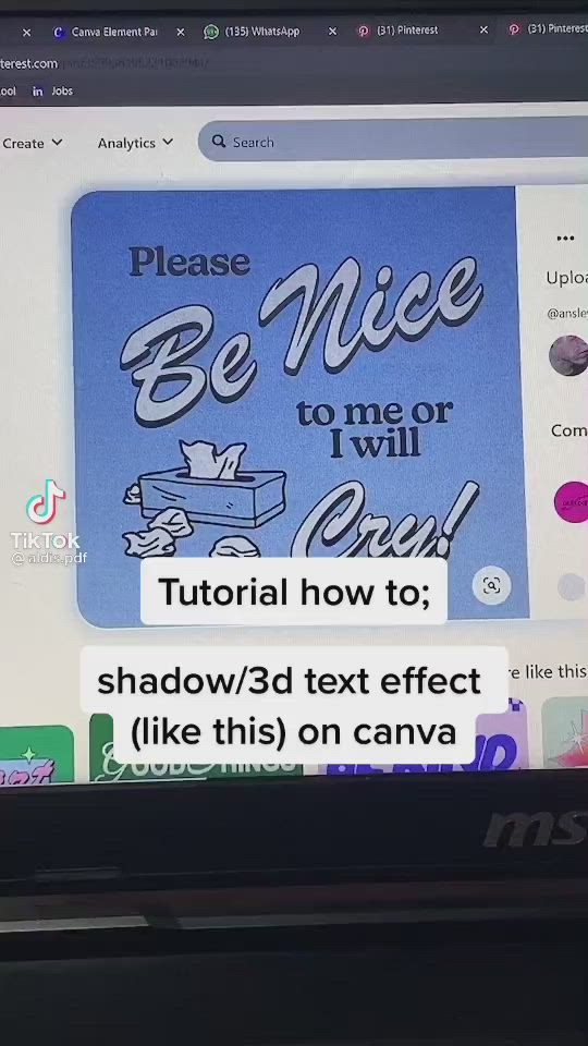 This contains an image of: how to make 3D fonts on canva!