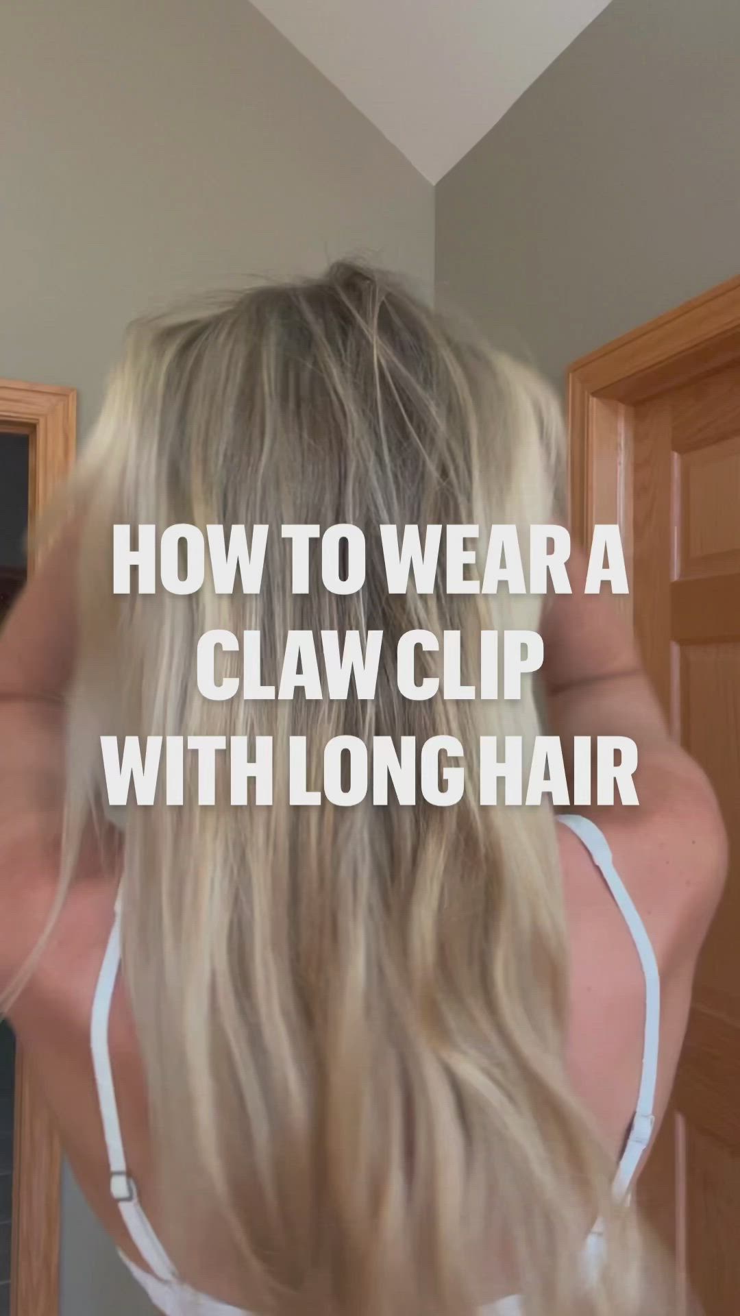 This contains an image of: How to wear a  claw clip  with long hair