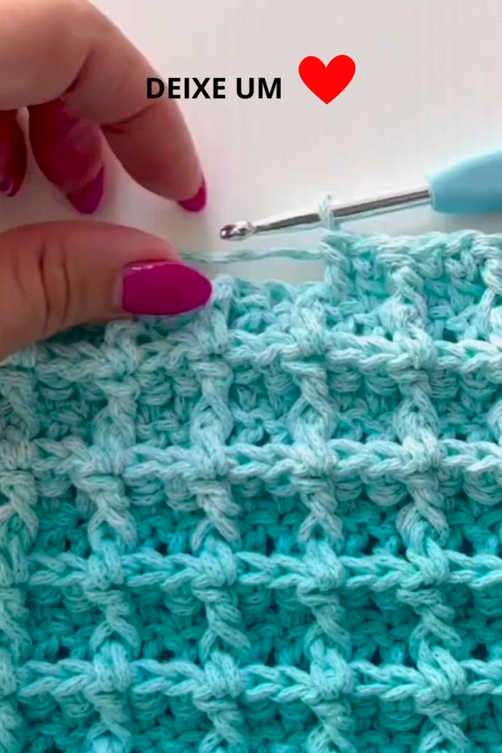 This may contain: the crochet stitch is being worked on