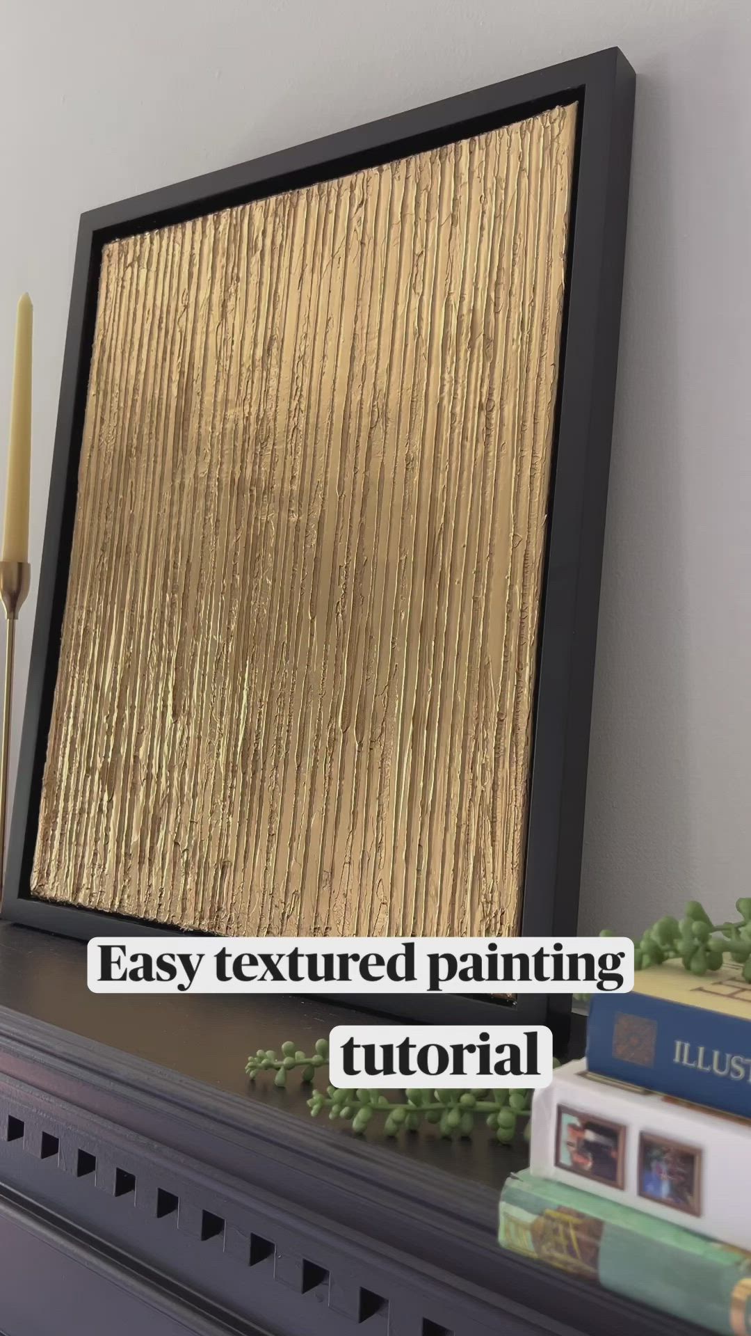 This contains an image of: Easy textured painting tutorial - art inspiration, art diy, wall art, painting techniques on canvas