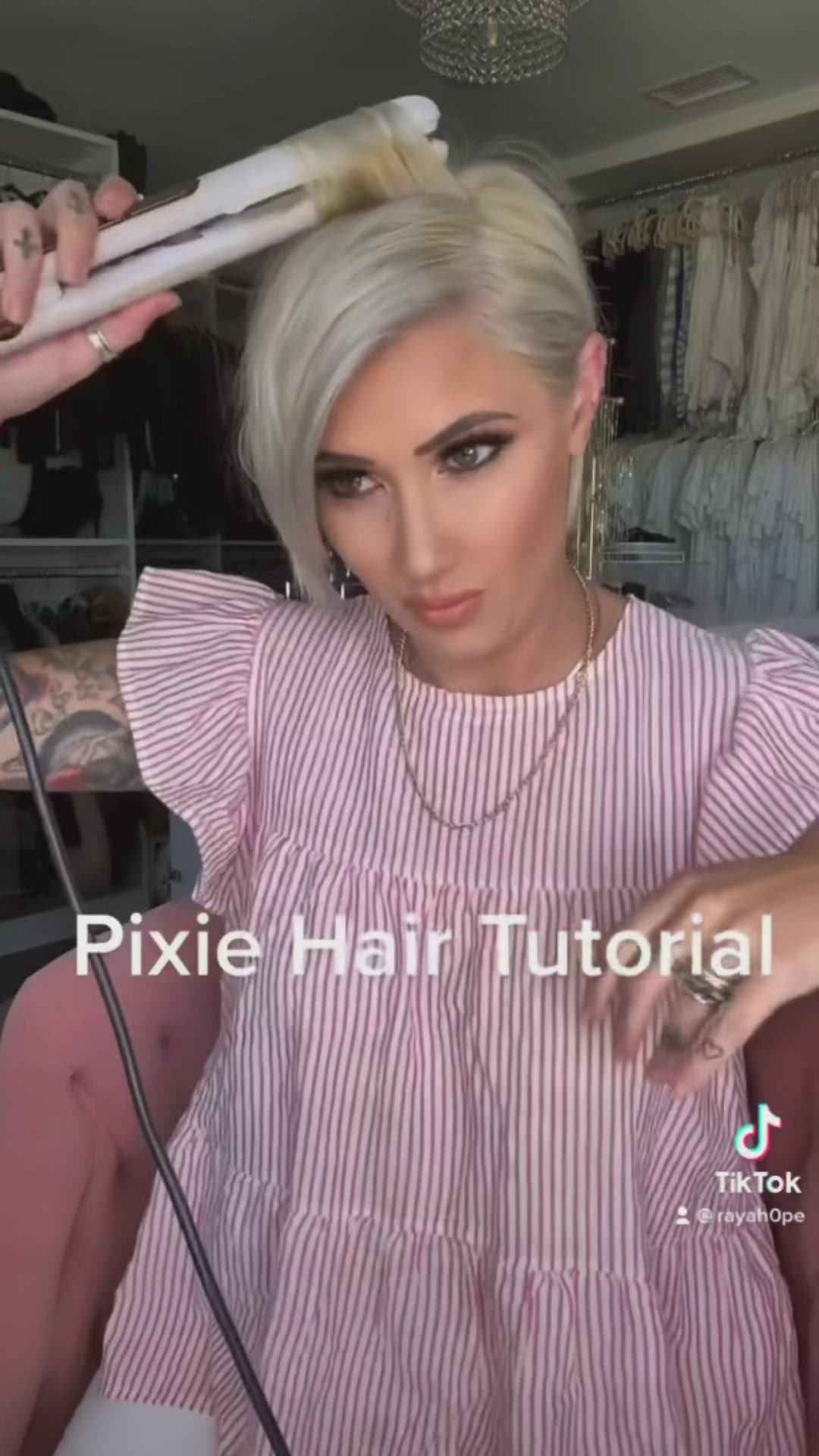 This contains an image of: Pixie hair tutorial