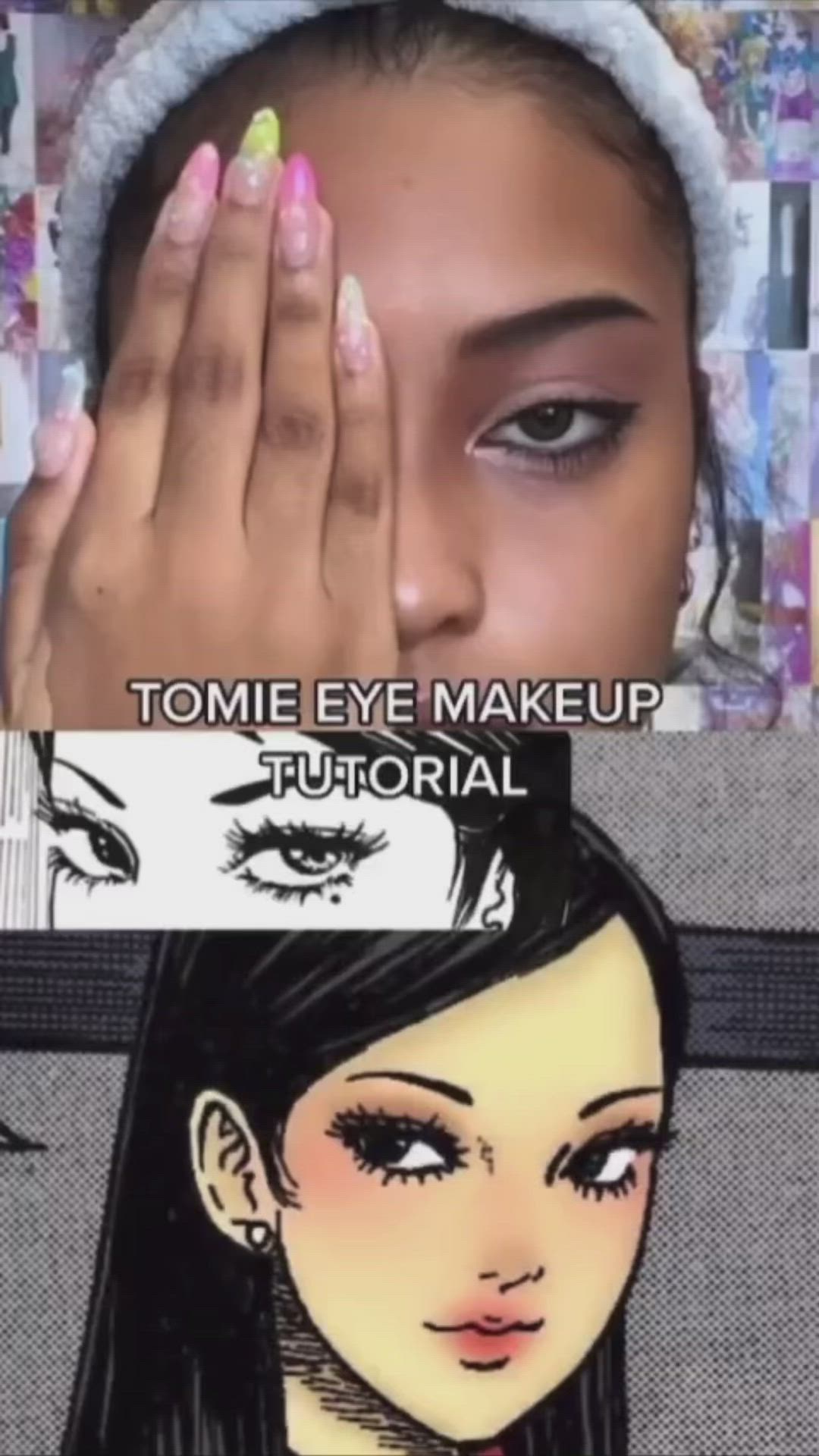 This contains an image of: anime girl eye makeup @euphoric._.gal