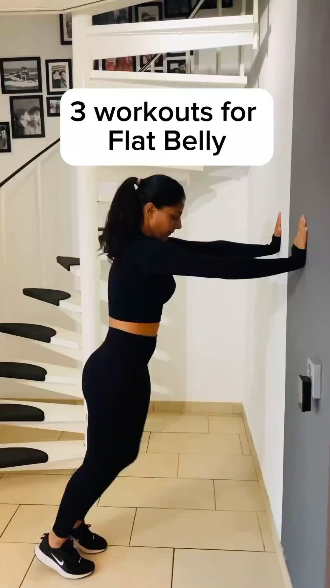 This contains: women belly fat workout