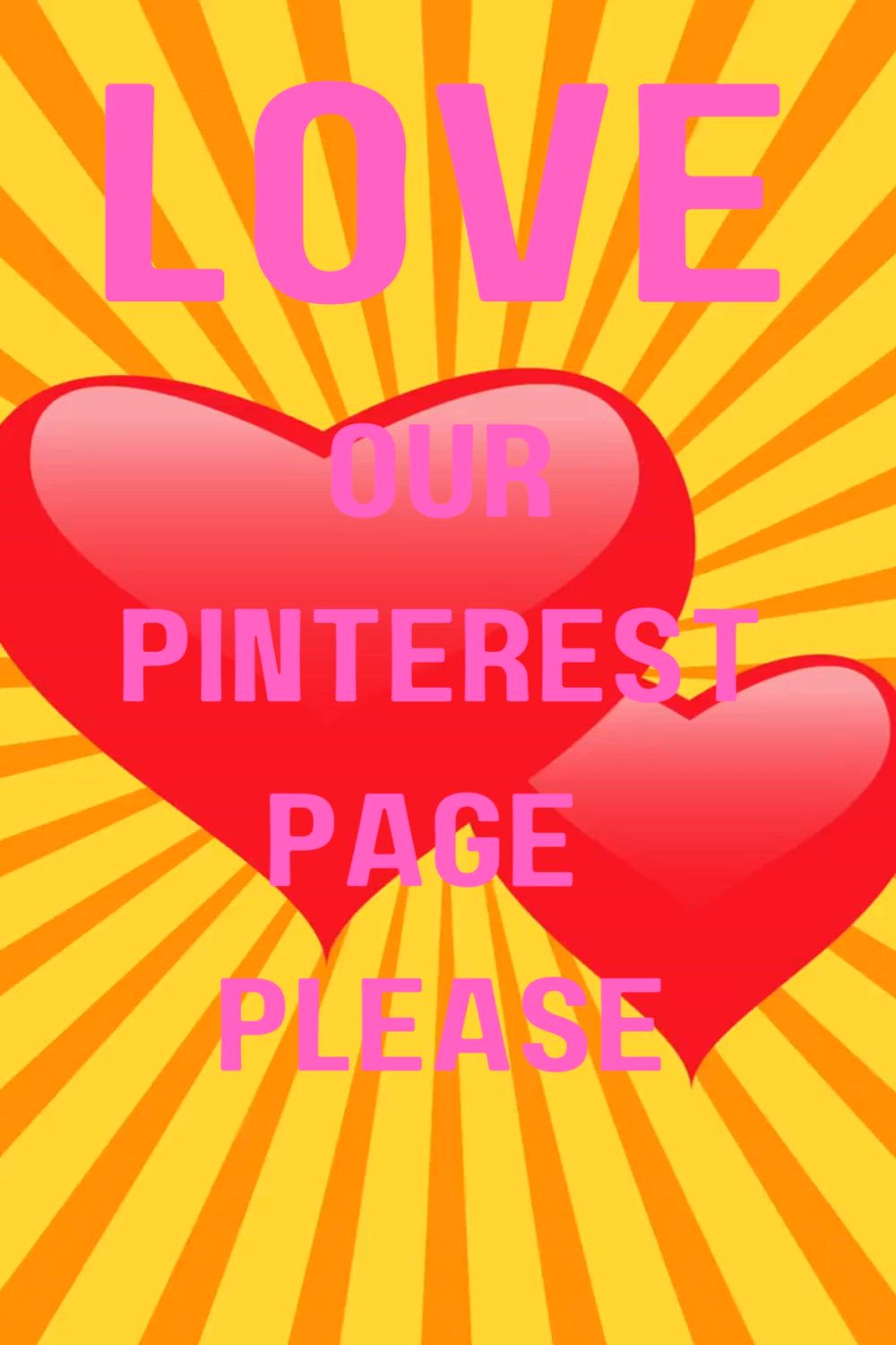 This may contain: two hearts with the words love our pinterest page please subscrib