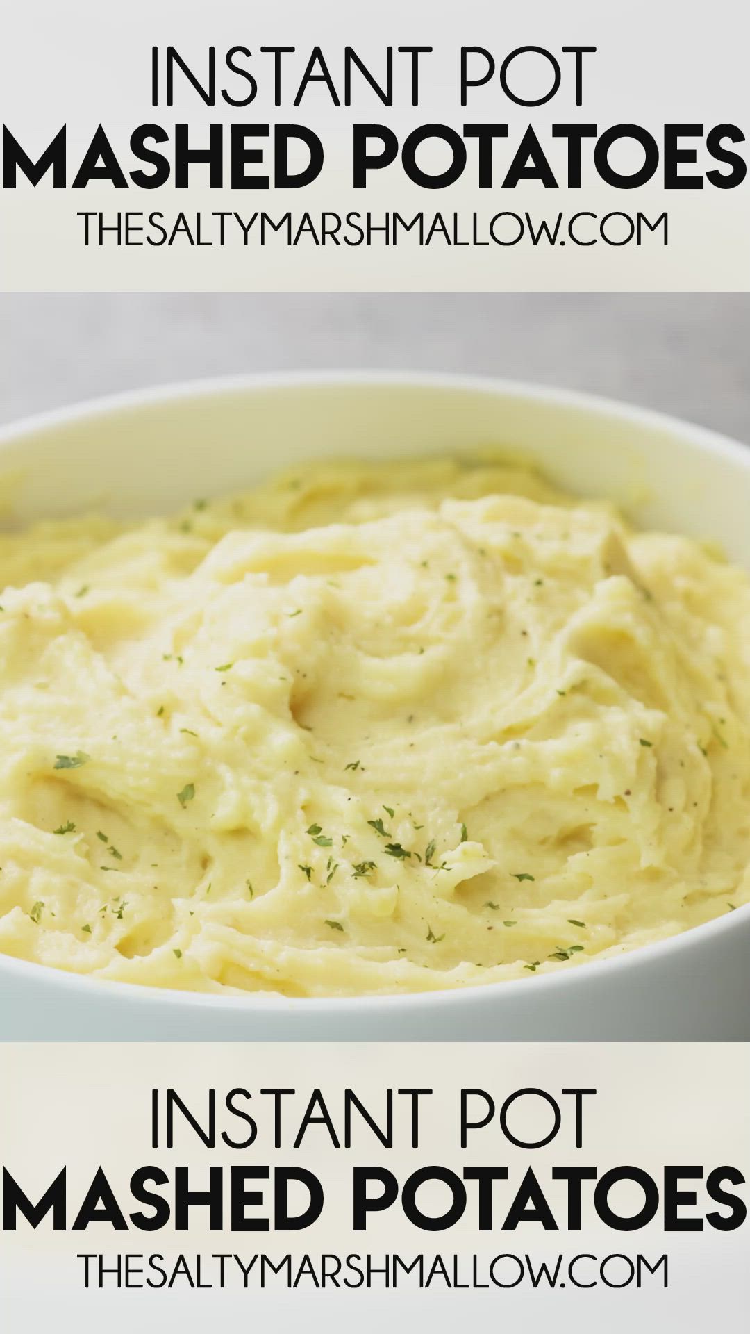 This may contain: the instant pot mashed potatoes recipe is ready to be cooked in the instant pot