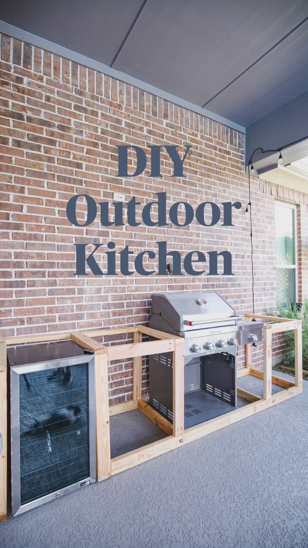 This contains an image of: DIY Outdoor Kitchen frame