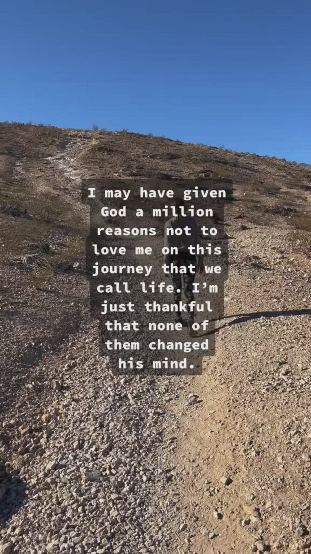 This may contain: a person walking up a hill with a quote on it