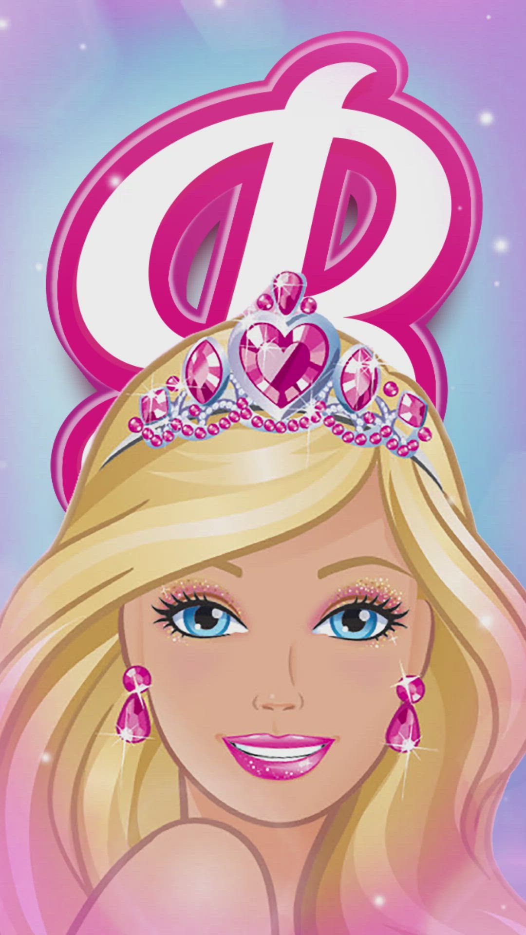 This may contain: barbie doll with tiara on her head and the letter d above it's head