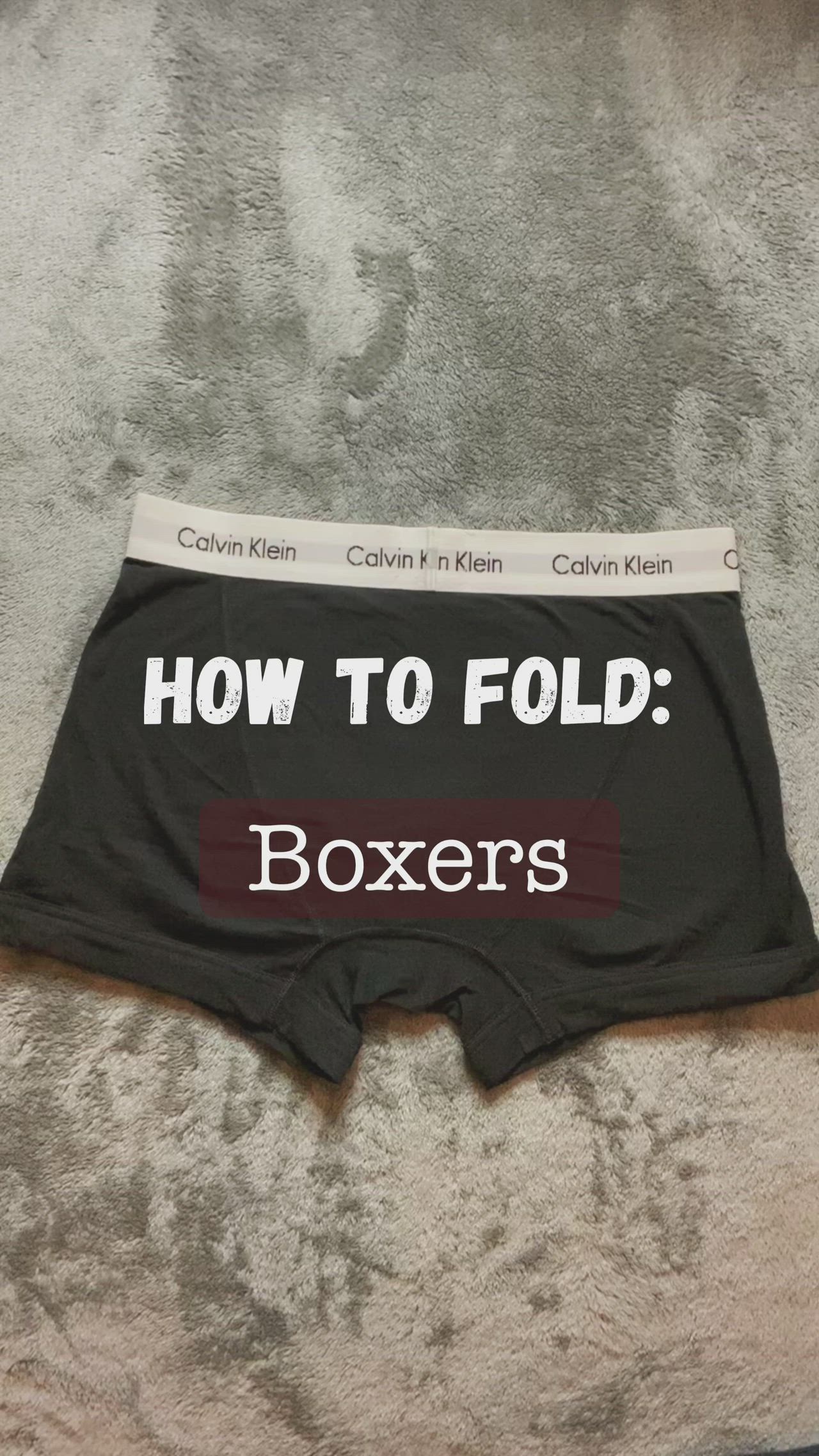 This may contain: boxer shorts with the words how to fold on them