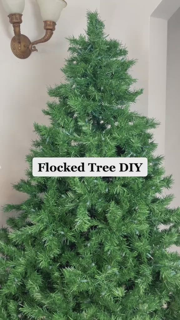 This contains an image of: flocked tree DIY