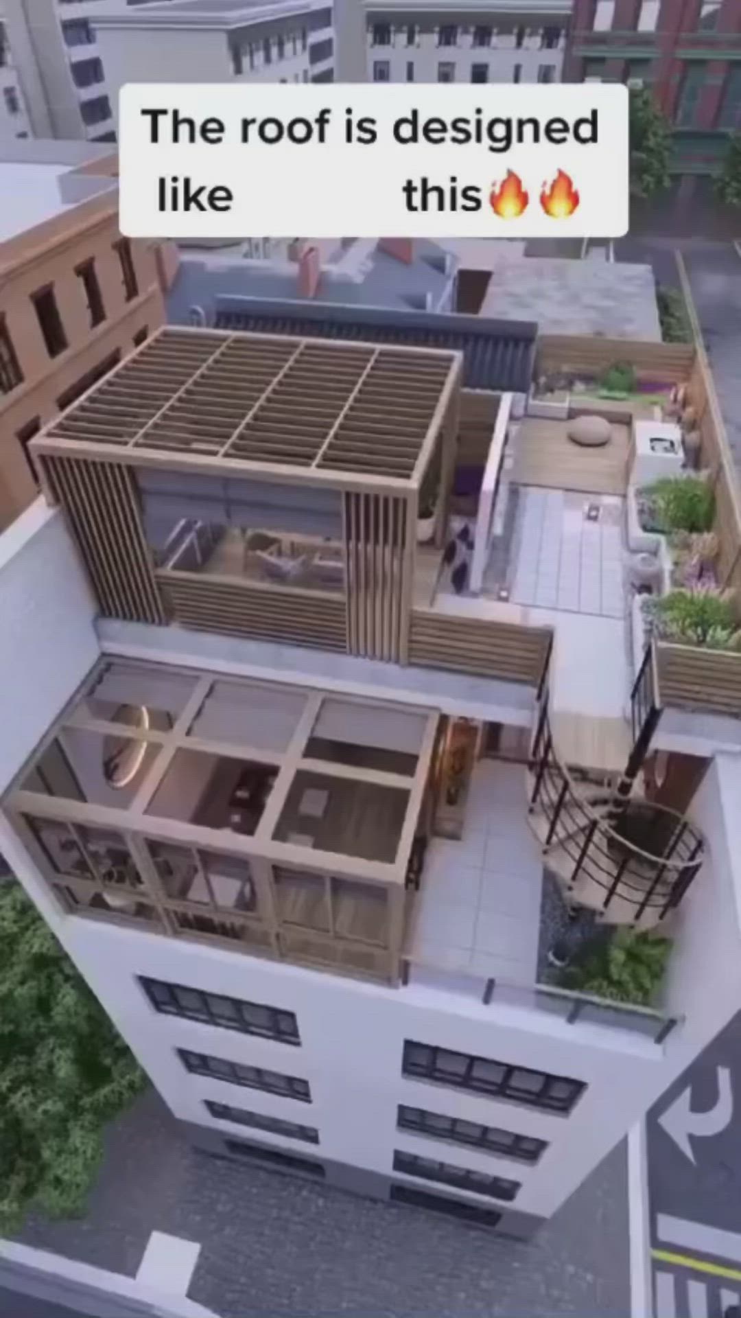 This may contain: the roof is designed like this and it's not too big for me to see