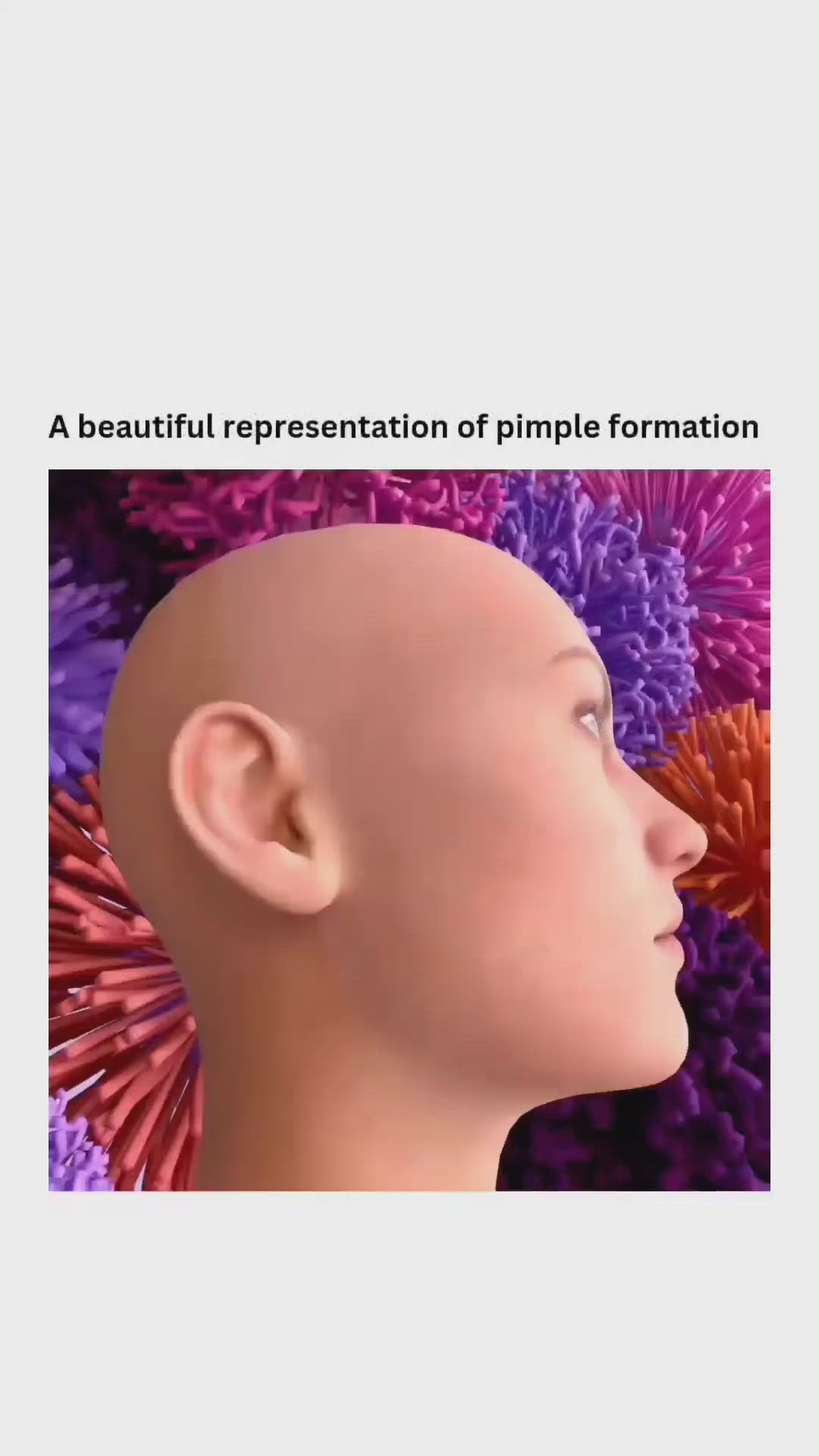 This may contain: an image of a person's head with flowers in the background and text that reads, a beautiful representation of pimpe formation