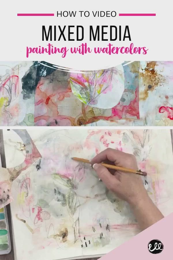 This may contain: a person is painting with watercolors and the words how to video mixed media
