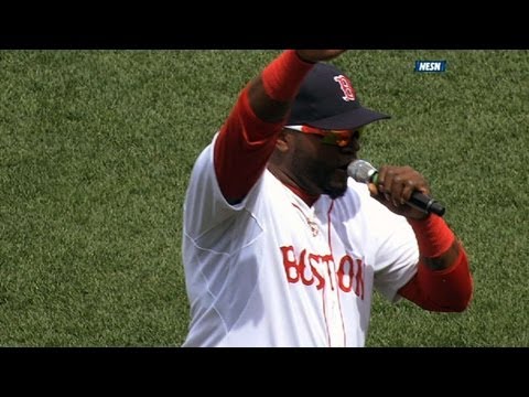 David Ortiz rallies the Boston crowd after Boston Marathon tragedy