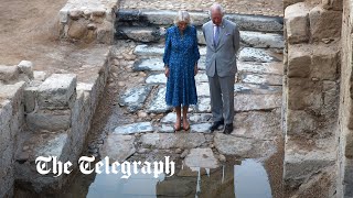 video: Prince Charles stocks up on holy water for royal christenings during tour of Jordan